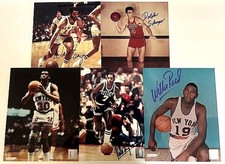 WILLIS REED, WALT FRAZIER, BERNARD KING, DOLPH SCHAYES, T. ARCHIBALD AUTO's 8X10
