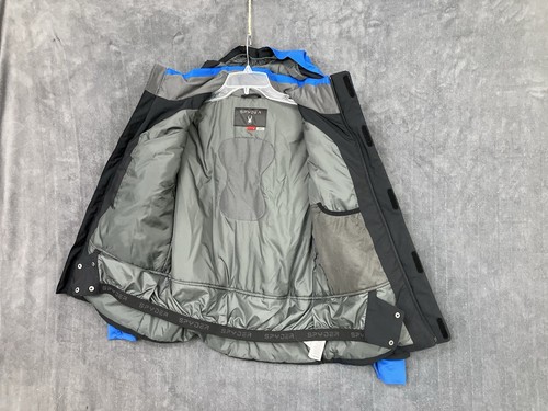Spyder Challenger Jacket Boys 14 Blue Black Zip Off Hood Insulated Snowboard Ski - Picture 13 of 17