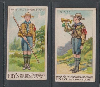 TRADE CARDS Frys 1912 Scout series (2 cards) 21 22