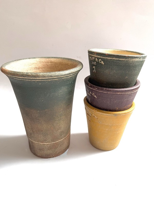 G Wolff & Co Guy Wolff Planter Plant Pot 2004 & 2005 # 1 & 2 & 3.5 6.5” Lot Of 4