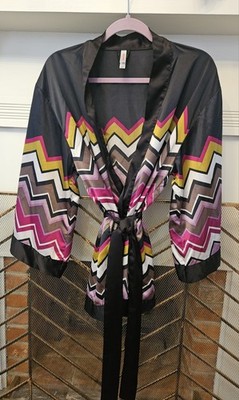 Missoni Chevron ZigZag Print Kimono-Style Sleep Bath Robe. Sz. XS/S.