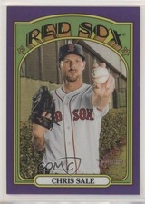 2021 Topps Heritage Hot Box Chrome Purple Refractor Chris Sale #444 0b3
