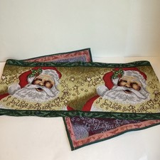 Christmas Tapestry Table Runner I Believe In Santa Claus 70 x 13 Woven Border 4x