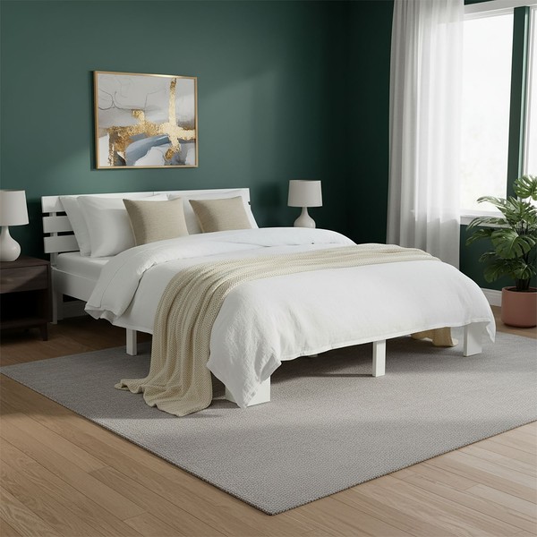 Holzbett 180X200 Bett Massiv Mit Lattenrost Doppelbett Bettgestell Homestyle4U-image