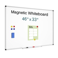 Magnetic Dry Erase Whiteboard - 46 x 33 Inch White Board - 4 x 3 Large Wall-M...