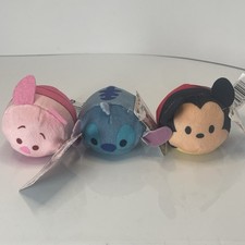 Disney Tsum Tsum Mini Plush Lot of 3 Mickey Mouse, Stitch And Piglet NEW W. Tags
