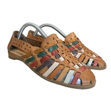 Vintage Y2K Huaraches Karen Scott Woven Flats Sandals Shoes Size 7M Colorful