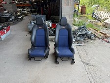 FORD FIESTA MK6 3DR ST150 FRONT LEFT AND RIGHT  HALF LEATHER / BLUE FABRIC SEAT