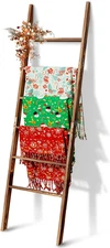 6-Tier Blanket Ladder Wooden, 5.7FT(66.5'') Blanket Quilt Towel Holder Rack Deco