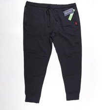 U.S. Polo Assn Sweatpants Fleece Joggers Cozy Lounge Pants XL Black New NWT