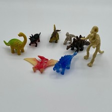 VTG Mini Mixed Dinosaur Toy Figurine Lot of 8 Skeleton Stegosaurus Triceratops