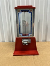 Vintage Red Dean Penny Arcade Products Co. 1 Cent Gumball Machine Tested Working