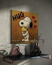 Snoooy Woodstock Leinwand Bild Farbig Wandbil...