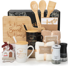 12 Pcs House Warming Gifts Basket - New Home Gift Set for Homeowners, Couples, W