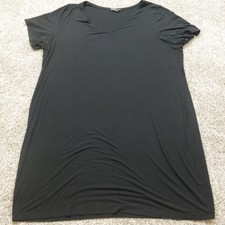 Eileen Fisher Dress Womens Medium Short Sleeve V Neck Stretch Jersey Minimalist