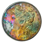 1900-O PCGS MS65 MORGAN $ STUNNING VIBRANT RAINBOW TONING (VIDEO} **