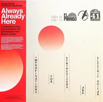 LP Jonas Munk & Nicklas Sørensen Always Already Here NEAR MINT El Paraiso Rec