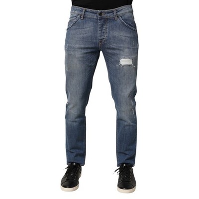 RE-HASH Jeans Blue Skinny Fit Mid Waist Men Denim Trouser s. Tag W35 RRP 220usd