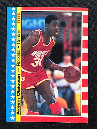 Adesivo Fleer 1987-88 - Hakeem Akeem Olajuwon #3 di 11 Houston Rockets