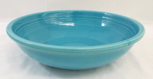Vintage Fiesta Homer Laughlin Older 11" Turquoise Large Fruit Salad Serving Bowl