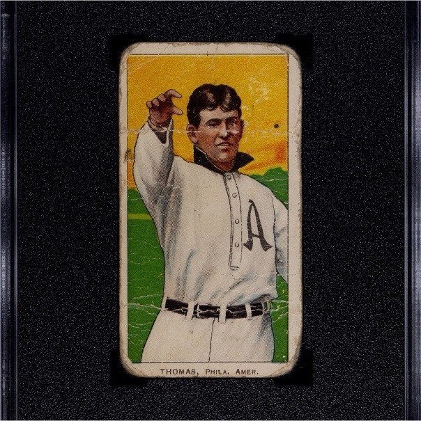 1910 Piedmont Cigarettes T206 Ira Thomas Tobacco Card SGC 1 PR