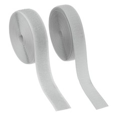 Sew on Hook and Loop Tape, 1 Inch Nylon Fastener Strips 5 Yards Light Grey 