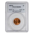 1959-D Lincoln Memorial Cent — photo from another recent sale