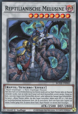 YuGiOh Reptilianische Melusine BODE-DE043 Super Rare Excellent 1st