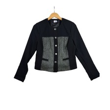 Cabi Media Textured Blazer Jacket size Small Gray/Green/Black