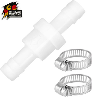 Inline Rückschlagventil 10 mm für Wasser Gas Luft Hausgeräte Gartenschlauch