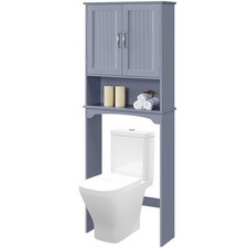 Over the Toilet Storage, Bathroom Storage Organizer w/2 Doors  Adjustable Shelf