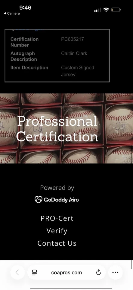 Caitlin Clark Signed Autographed Indiana Fever Custom Jersey Authenticated💯🔥 - Image 4 of 4