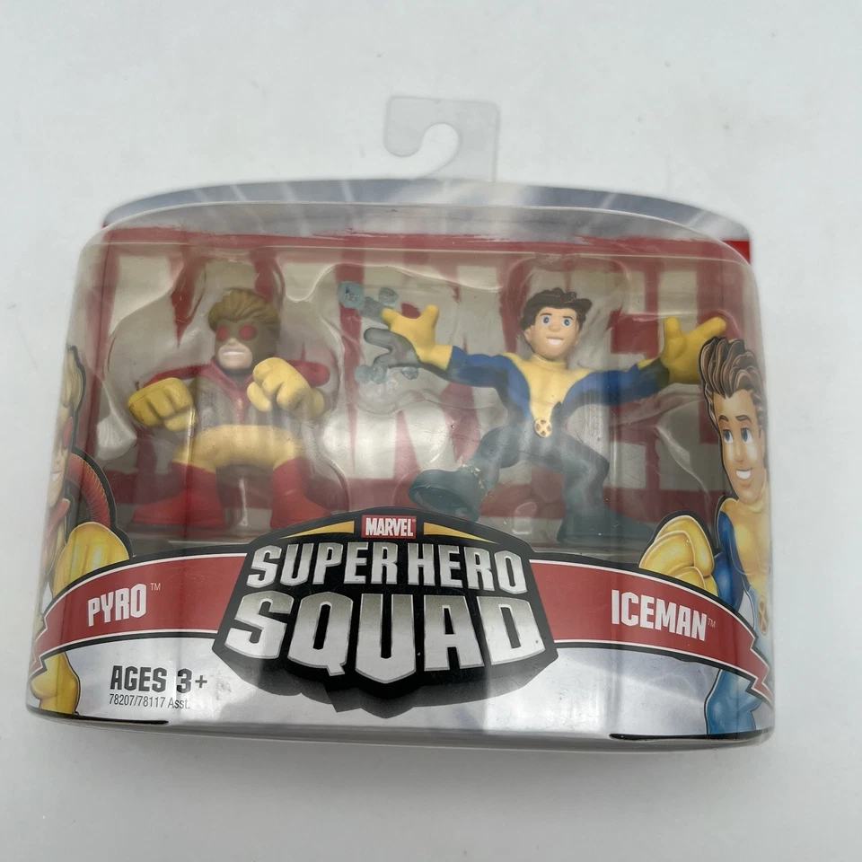NUEVO Marvel Super Hero Squad PIRO e ICEMAN Mini Figuras Paquete de 2 (2007) Foto 2 de 3