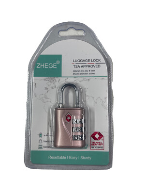ZHEGE Luggage Locks TSA Approved, Small Padlock for Travel, Suitcase, Backpack, 