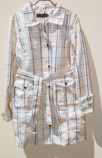 Damen Trenchcoat Mantel Regenmantel Beige kariert Gr. 38