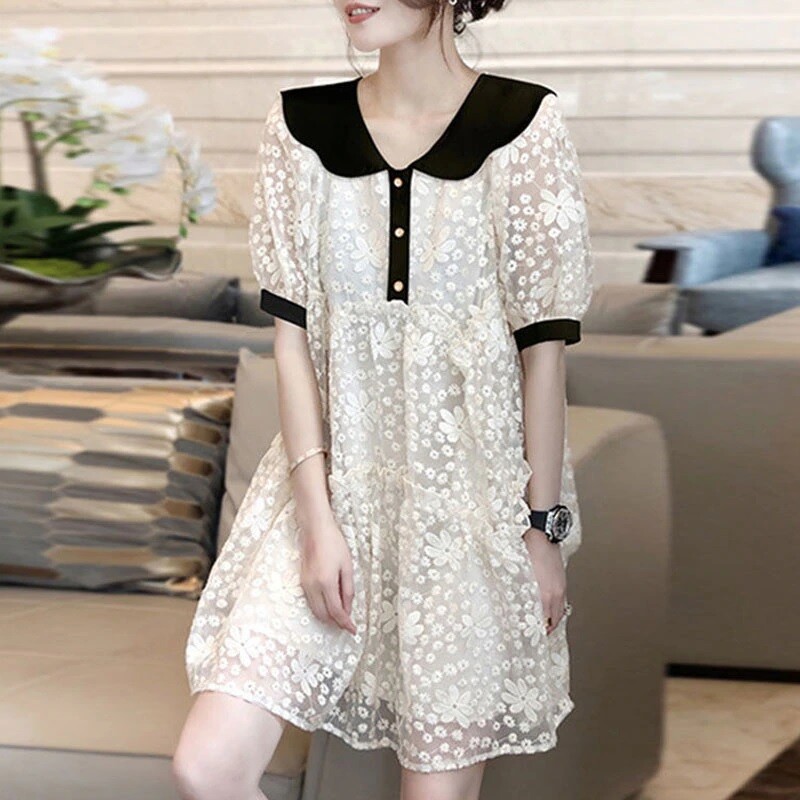 ワンピース DONDUP Woman Dress White DA450PF0010RXXXW 000 Dress Summer 4 6 8 10 12 14 16 S M L XL White Peter Pan