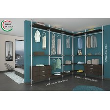 Cabina armadio autoportante angolare, alluminio di alta qualità. Made in ITALY