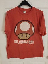 Vintage L Delta 2011 Nintendo Super Mario Brothers Mushroom Oh, Grow Up T-Shirt