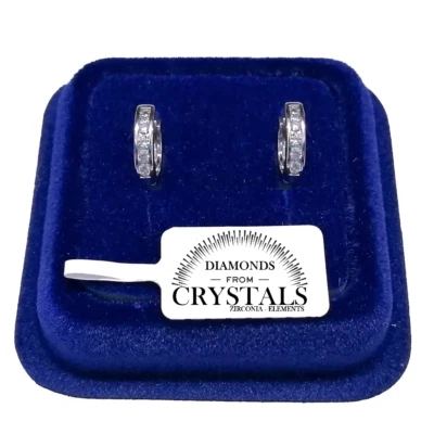 TBT-GIOIELLI Cerchi 12mm Orecchini uomo donna pl.oro bianco 18K con Cristalli Zirconi 01/12