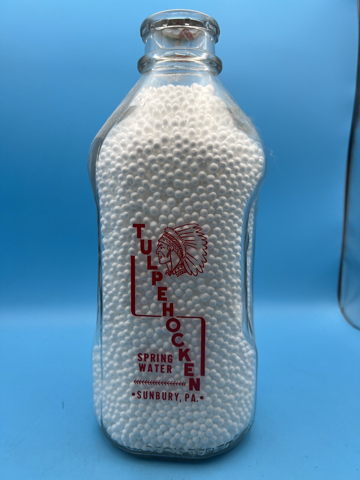 Vintage Indian Tulpehocken Spring Water Bottle 1/2 gallon Sunbury Not