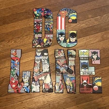 Open Road Brand Marvel/DC Metal Letters D C L A N E Hulk Thor Spider-Man Batman