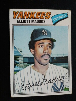 1977 Topps Baseball Card # 332 Elliott Maddox - New York Yankees