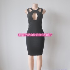 USA Women Sleeveless Elegant Sexy Club Pencil Body con Bandage Party Dress