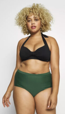 Damen Bikini Junarose von Vero Moda Jules Unterteil mit hoher Taille in Pinenadel