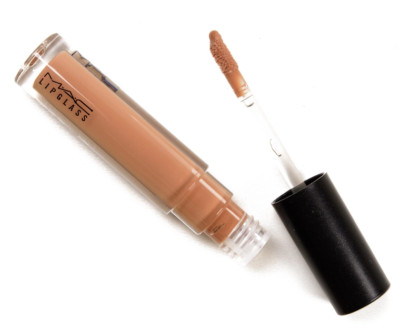 4 x MAC LIPGLASS Lip Gloss ~ 345 PRIMORDIAL~ NUDE Sandy BEIGE NEW in BOX Lot x 4