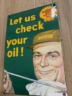 Vintage Style Shell Gas Pump Oil Service Advertising Porcelain Gas Sign