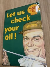 Vintage Style Shell Gas Pump Oil Service Advertising Porcelain Gas Sign