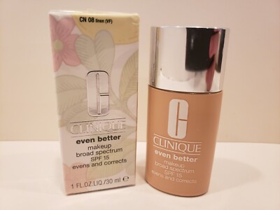 Clinique Even Better Makeup BS SPF 15 Evens And Corrects CN 08 Linen 1 Oz