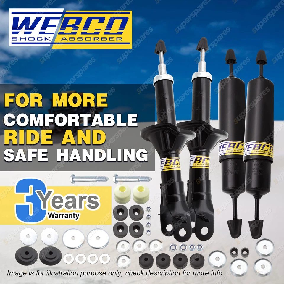 Front + Rear Webco HD Pro Shock Absorbers for FORD FALCON UTE XH Ute & Van 96-99