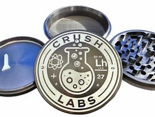 Molinillo de hierbas de aluminio CRUSH LABS 4 PIEZAS 4" pulgadas (100 mm) - calidad anodizada GUNMETAL